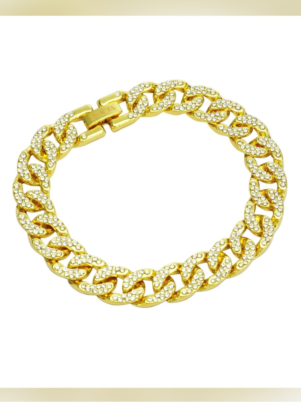 NEW✨ Invicta Elements Men’s Gold Iced Out Cuban Chain Bracelet 80933